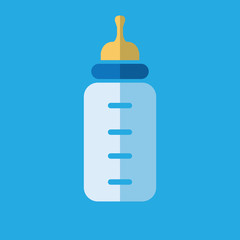 Feeding Bottle or Baby bottle for infants and young children vector illustration