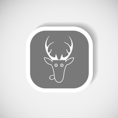 Vector christmas deer head icon