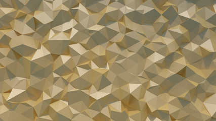 gold Abstract crystal triangle poly pattern background 3d Illustration