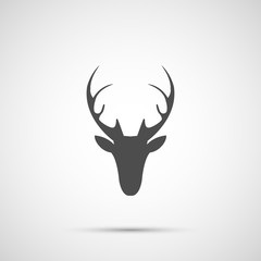 Vector christmas deer head icon