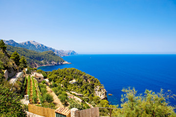 Island scenery, seascape of Mallorca Spain. Idyllic coastline of Majorca, Mediterranean Sea on sunny day © Irina Schmidt