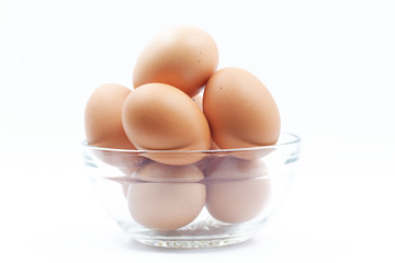 egg on bowl isolated on white background