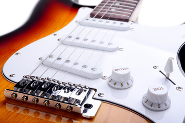 Electric guitar on white background