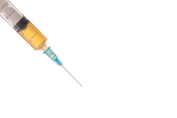 syringe with brown liquid
