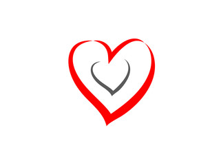 Colorful heart shape icon for love or care-related illustrations