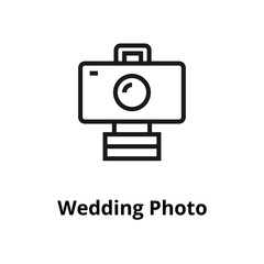 Wedding photo line icon.