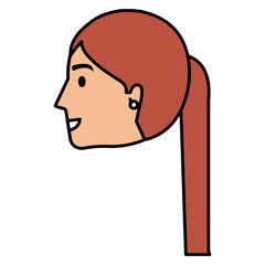 beautiful woman head avatar character vector illustration design