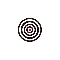 Flat style sport, military target icon, vector illustration isolated on white background. Flat vector icon of sport, military target, symbol of goal, achievement