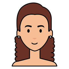 beautiful and young woman shirtless character vector illustration design