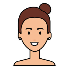 beautiful and young woman shirtless character vector illustration design