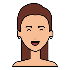 beautiful and young woman shirtless character vector illustration design