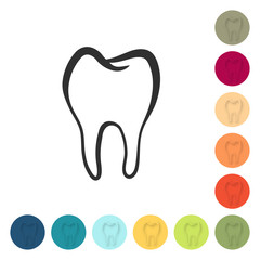 Farbige Buttons - Zahnarzt