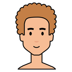 young man shirtless avatar character vector illustration design