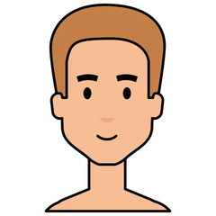 young man shirtless avatar character vector illustration design
