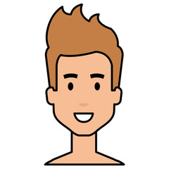 young man shirtless avatar character vector illustration design
