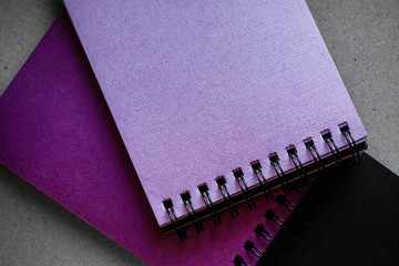 two albums with lilac and purple texture paper
