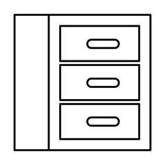 wooden office drawer icon vector illustration design