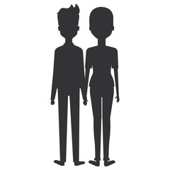 couple lovers avatars characters vector illustration design