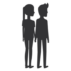 couple lovers avatars characters vector illustration design