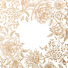 Vintage-Rahmen mit Blumen und Beeren. © marinavorona