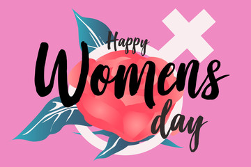 happy women day and rose background vector vintage