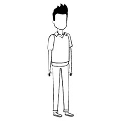 young man model avatar character vector illustration design