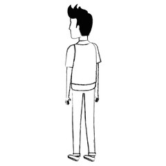 young man model avatar character vector illustration design