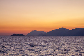 Naklejka na ściany i meble View from cruiseliner of Amalfi coastline