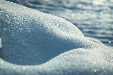 Macro background of fresh snowflake texture