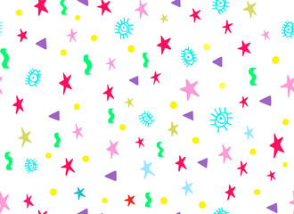 Seamless pattern eyes with stars