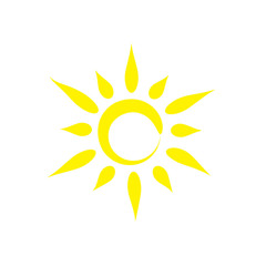 Sun icon isolated on white