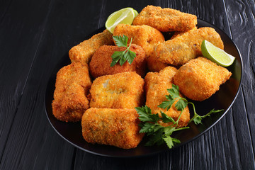 baked in oven  pieces of white fish