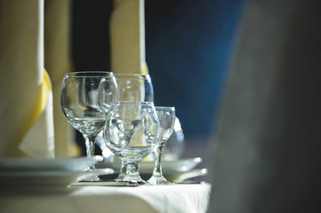 Glasses on Festive Table