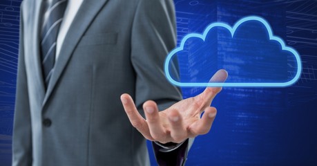 Hand with cloud icon