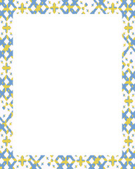 White Frame with Decorated Borders