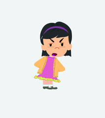 Asian girl is slightly angry.