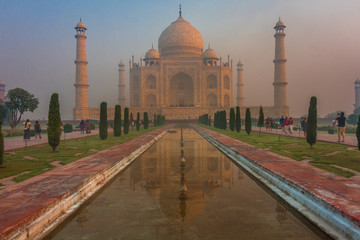 The suberb Taj Mahal at the sunrise