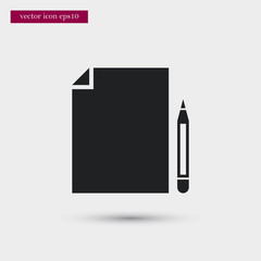 Document icon simple education vector sign