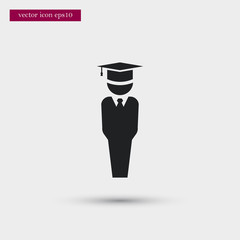 Student icon simple education vector sign