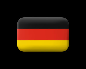 Flag of Germany. Matted Vector Icon and Button. Rectangular Shape