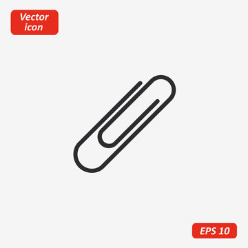 Paper clip vector icon in a flat style for web design