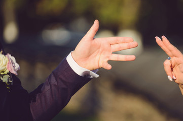 Hands of Bride and Groom