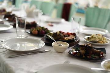 Festive table with national Georgian food