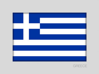 Flag of Greece. National Ensign Aspect Ratio 2 to 3 on Gray