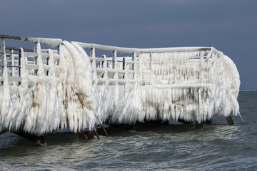 Ice on a jetty