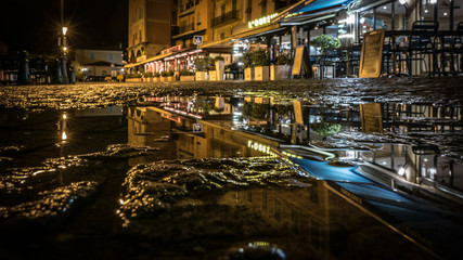 Fototapeta premium the night city of France Villefranche sur mer