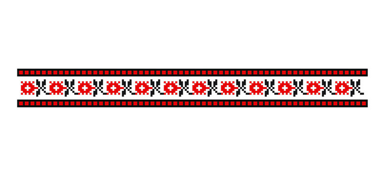 Traditional Romanian folk art knitted embroidery pattern