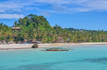 White beach view on Boracay, Philippines