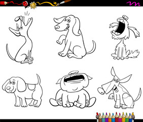 cartoon funny dog characters coloring book
