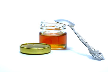 Honey in white glass